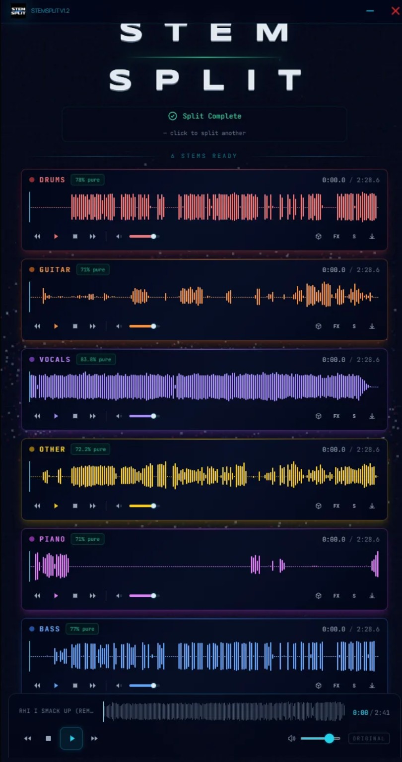 Liminal™ AI Stem Splitter — Local Vocal & Instrument Separation (Windows)
